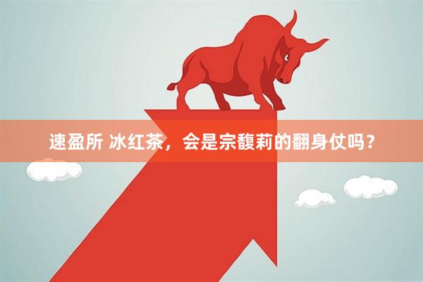 速盈所 冰红茶，会是宗馥莉的翻身仗吗？