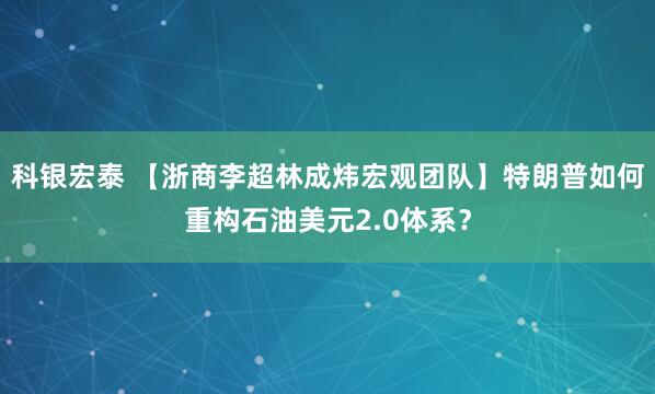 科银宏泰 【浙商李超林成炜宏观团队】特朗普如何重构石油美元2.0体系？